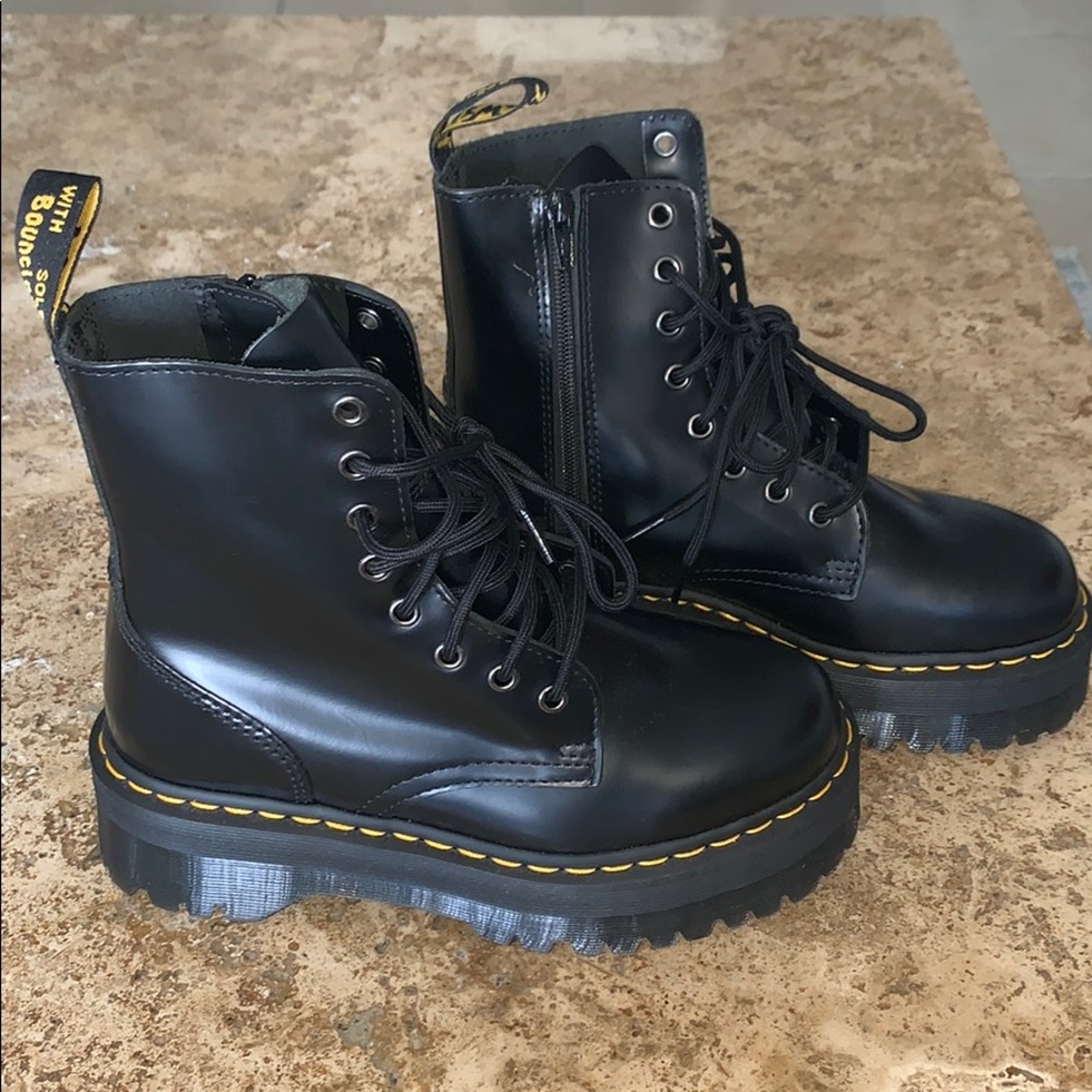 Black Jadon Dr. Martens platform combat boots